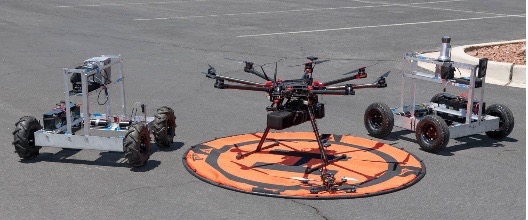 Figure 10: The 2023 experiment robots and UAS.